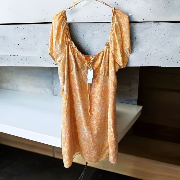 NWT short sleeve mini dress yellow crosshatch Plus Sz 3X - Picture 1 of 9